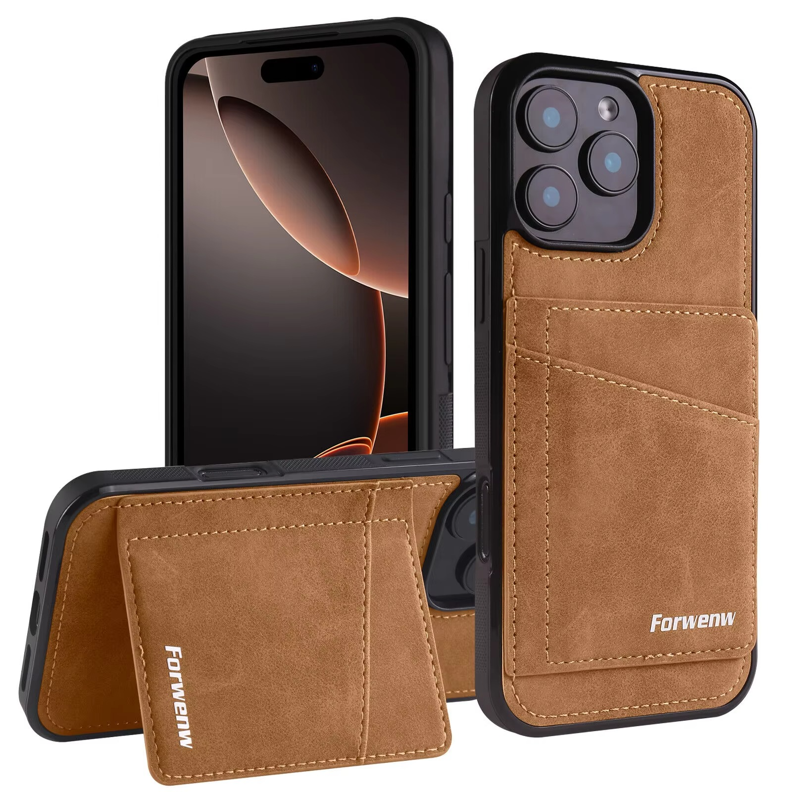 High-Quality iPhone Case — Business Flip Leather Magnetic Wallet Card Holder, Anti-Fingerprint, Anti-Scratch, Dustproof, Non-Slip Full Coverage Design