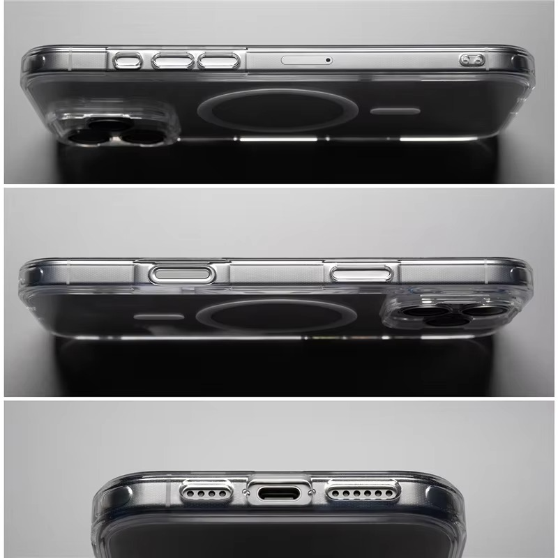 Crystal Transparent Magnetic iPhone Case — Shockproof Clear Cover, Anti-Fingerprint, Anti-Scratch, Dustproof, Lightweight Full Protection for Wireless Charging