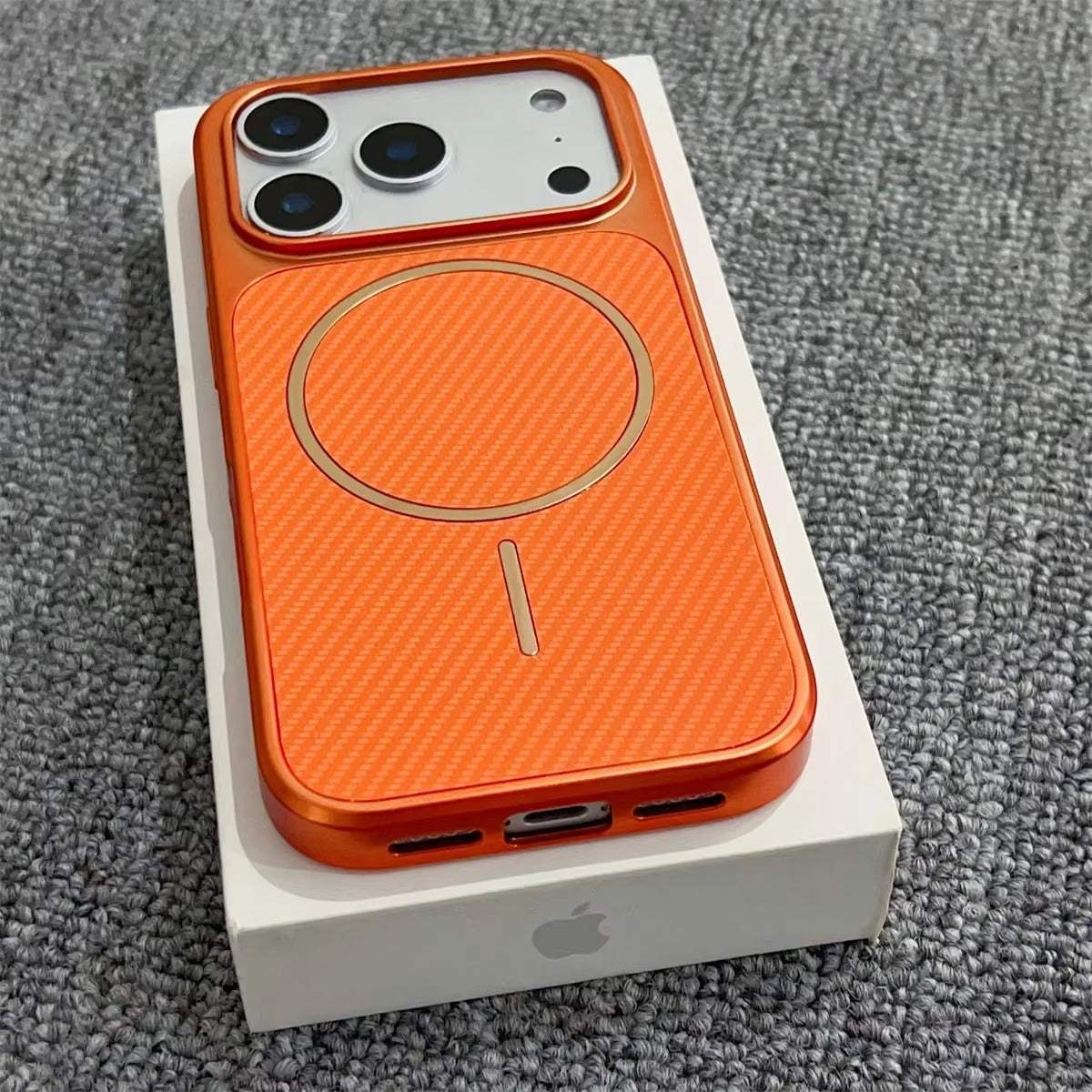 Elite iPhone Case — MagSafe Electroplated Carbon Fiber Cover with Shockproof Scratch-Resistant Protection and Lightweight Wireless-Charging Design