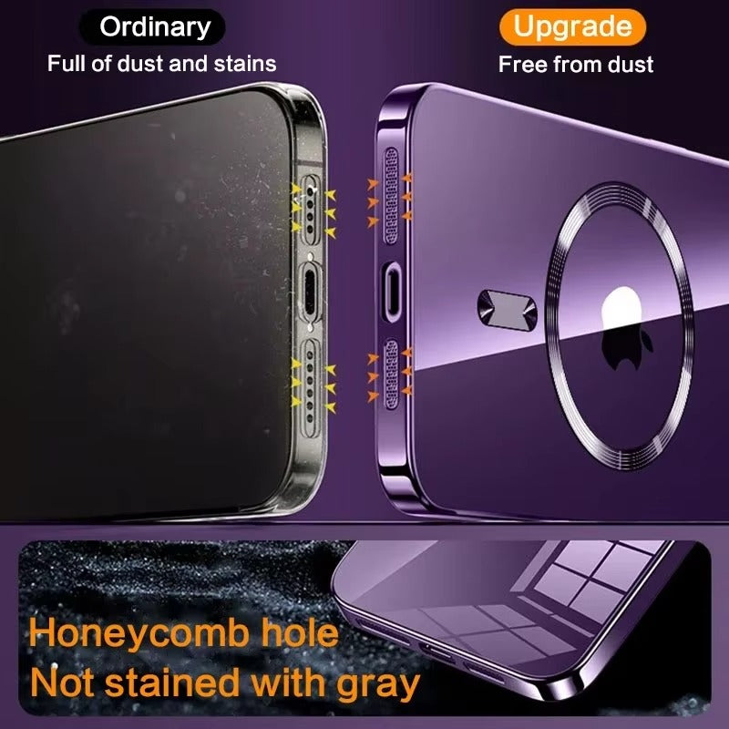 Fashion iPhone Case MagSafe Compatible Clear Cover — Large Camera Protection, Magnetic Wireless Charging, Shockproof Anti-Fingerprint Scratch-Resistant Design