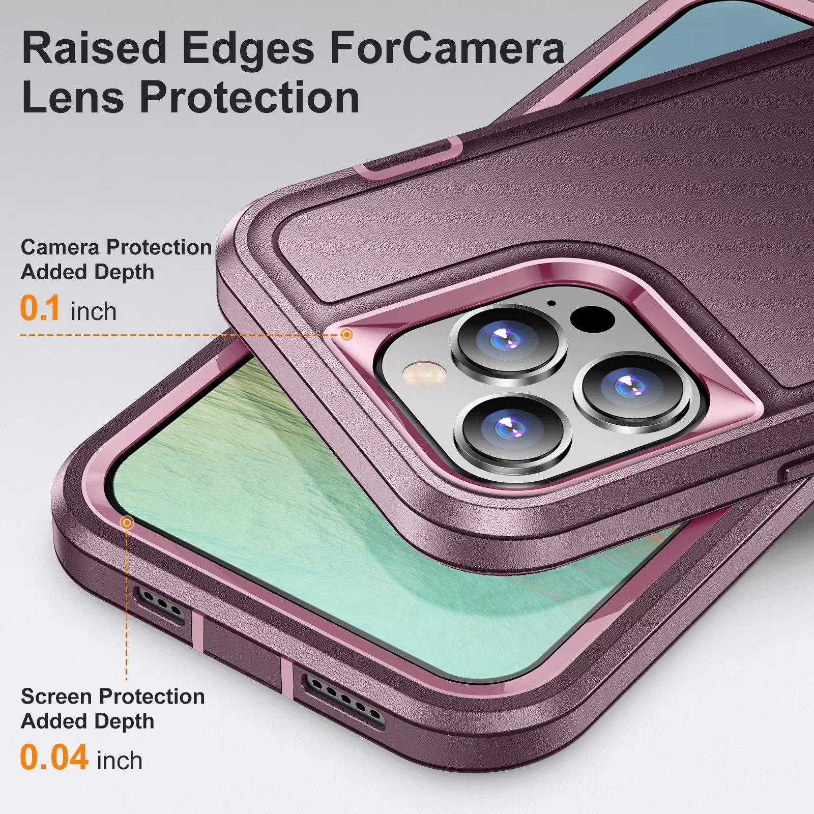 Heavy Duty Armor iPhone Case — Shockproof Metal Bracket, Dual Layer Protection, Anti-Fingerprint, Non-Slip Bumper Cover