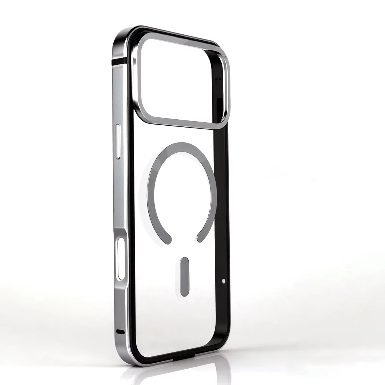 High-End iPhone Case — MagSafe Magnetic Aluminum Alloy Frame with HD Acrylic Backplate, Shock-Resistant Premium Protective Cover