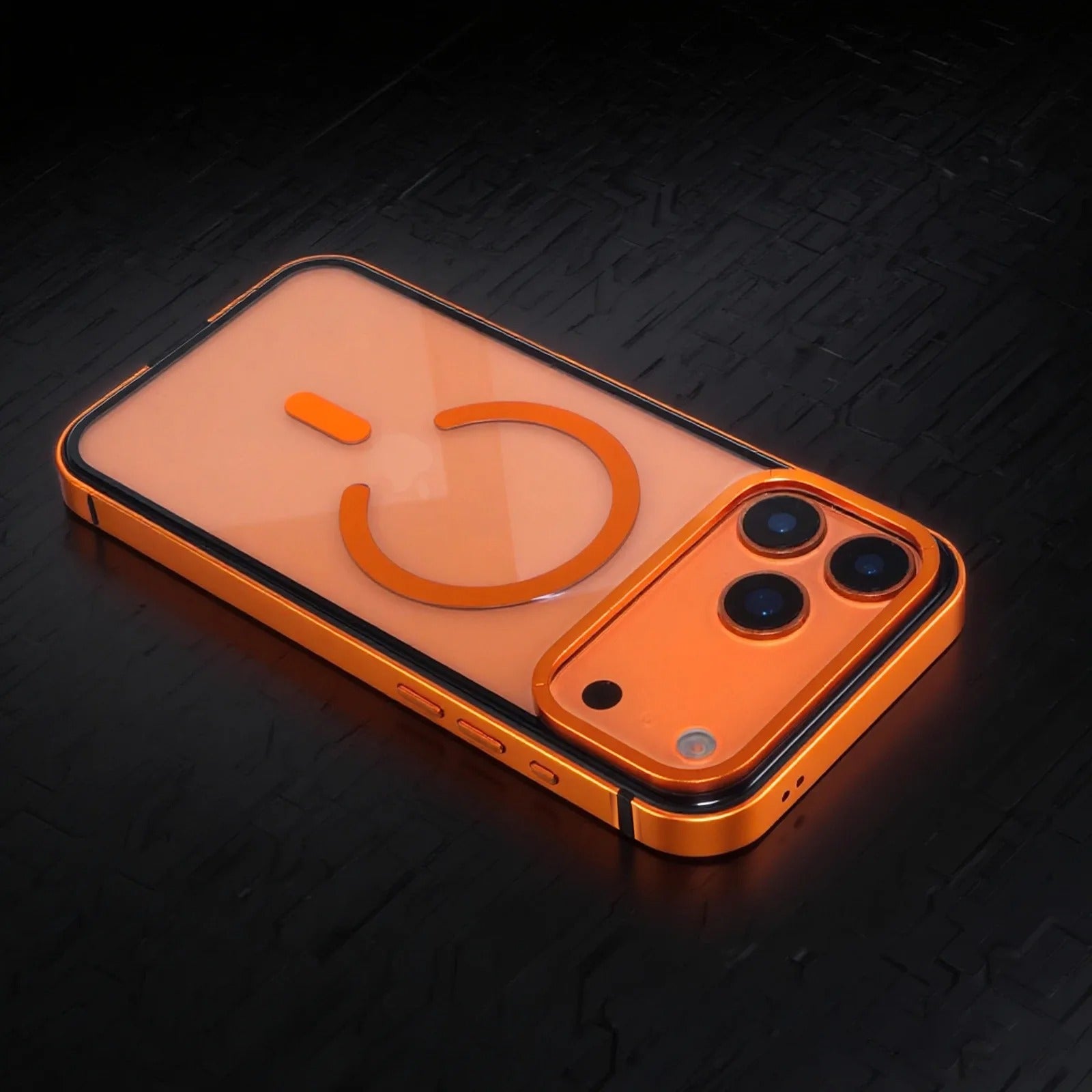 High-End iPhone Case — MagSafe Magnetic Aluminum Alloy Frame with HD Acrylic Backplate, Shock-Resistant Premium Protective Cover