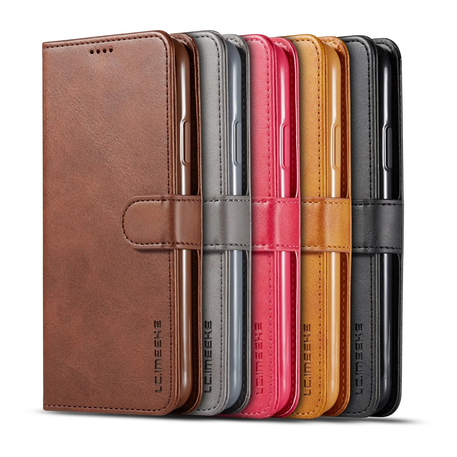 Luxury iPhone Case — Leather Wallet Flip Cover with Card Slot, Anti-Fingerprint, Anti-Scratch, Non-Slip, Full Protection, Artificial Leather Design