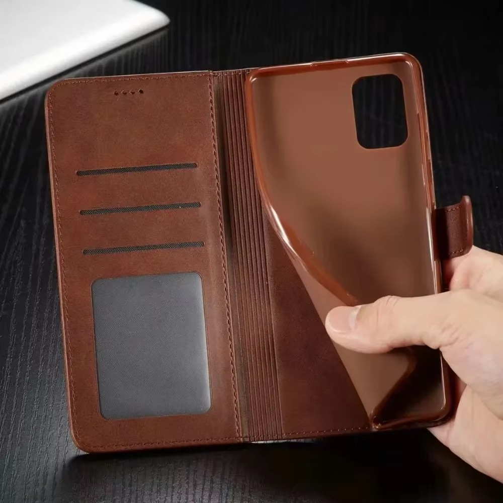 Luxury iPhone Case — Leather Wallet Flip Cover with Card Slot, Anti-Fingerprint, Anti-Scratch, Non-Slip, Full Protection, Artificial Leather Design