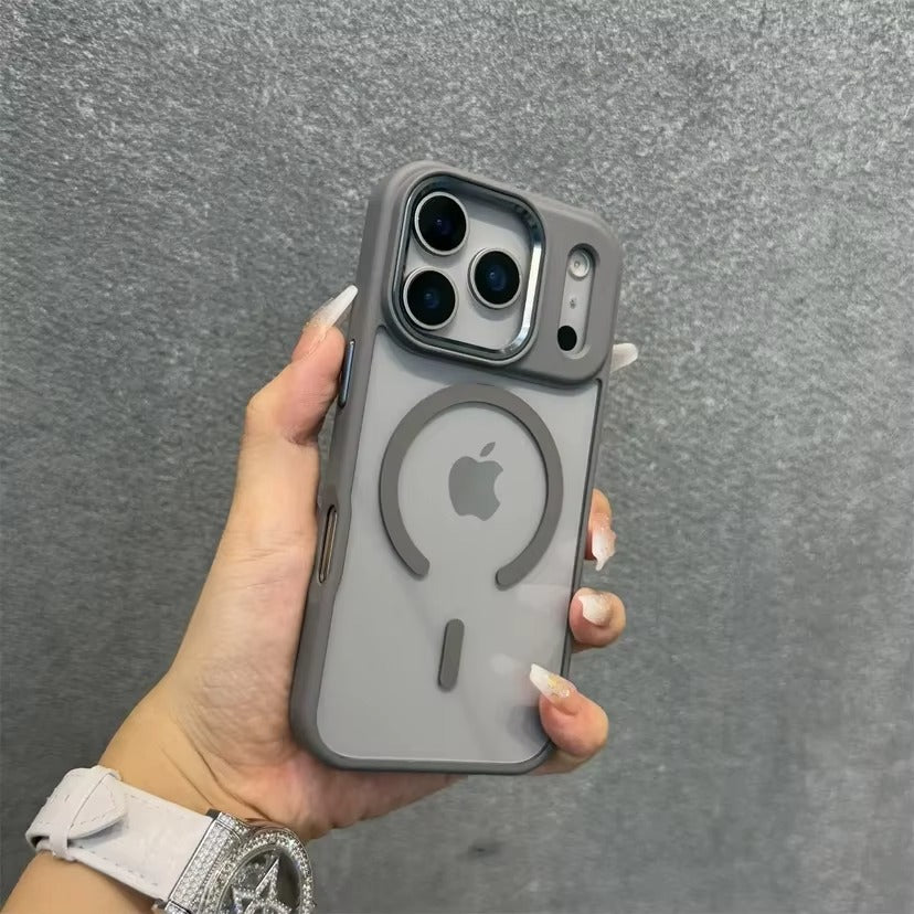 Luxury iPhone Case — Acrylic MagSafe Transparent PC+TPU Full Coverage with Camera Lens Protection, Shockproof, Anti-Fingerprint, Wireless-Charging Compatible Design