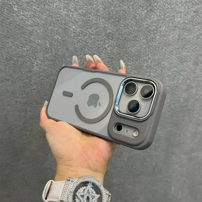 Luxury iPhone Case — Acrylic MagSafe Transparent PC+TPU Full Coverage with Camera Lens Protection, Shockproof, Anti-Fingerprint, Wireless-Charging Compatible Design