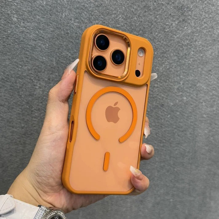 Luxury iPhone Case — Acrylic MagSafe Transparent PC+TPU Full Coverage with Camera Lens Protection, Shockproof, Anti-Fingerprint, Wireless-Charging Compatible Design