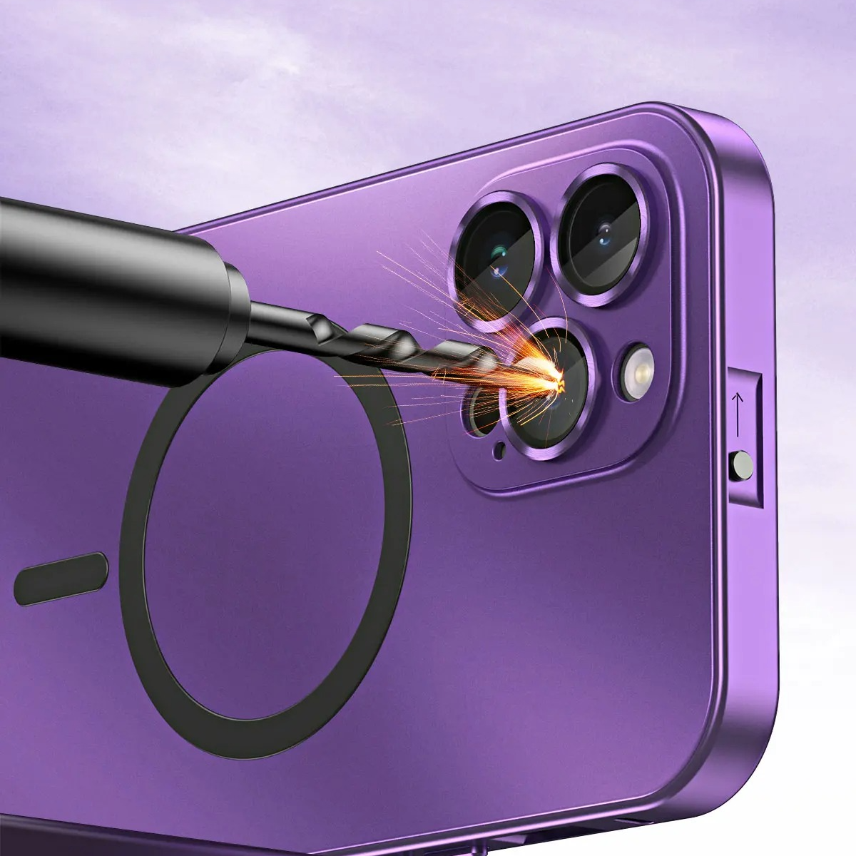 Luxury Aluminum Alloy Magnetic iPhone Case — Magsafe Wireless Charging, Full Coverage Shockproof Cover with Glass Lens, Matte Anti-Glare Finish