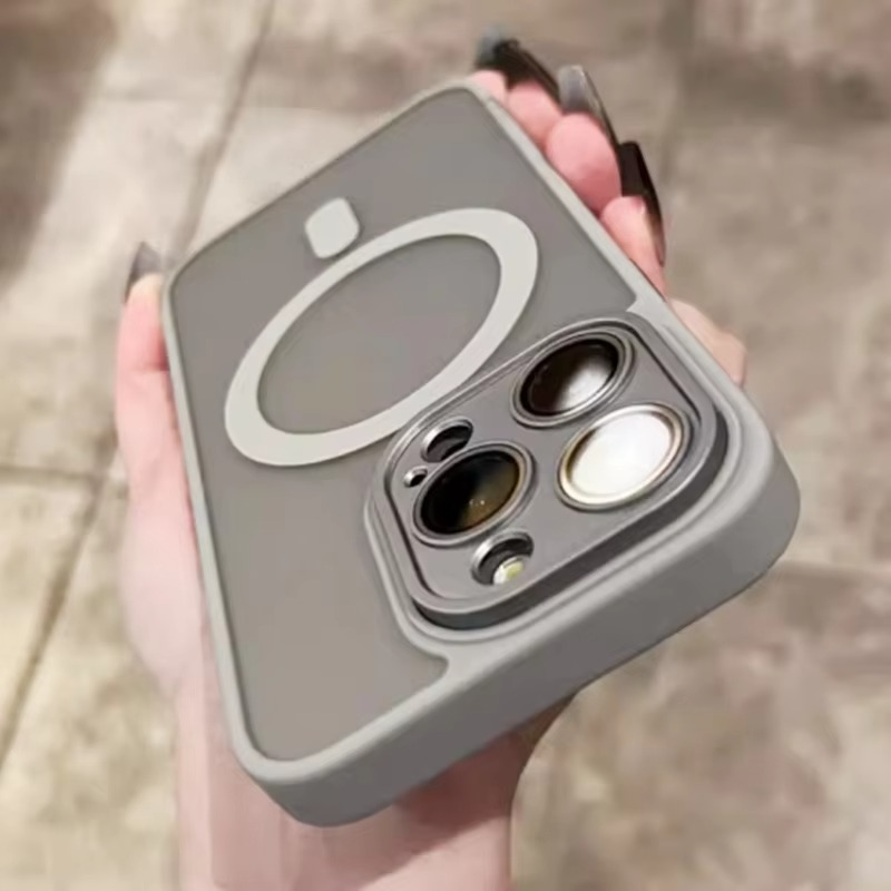 Luxury Armor Magnetic Matte iPhone Case — Translucent Shockproof Cover with Anti-Fingerprint, Anti-Scratch, Dustproof, Non-Slip, Wireless Charging Compatible