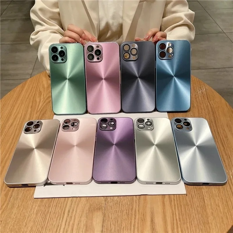 Luxury Aurora Laser iPhone Case — Matte Shockproof Armor Cover, Anti-Fingerprint, Anti-Scratch, Dustproof, Soft Bumper, Reflective Finish