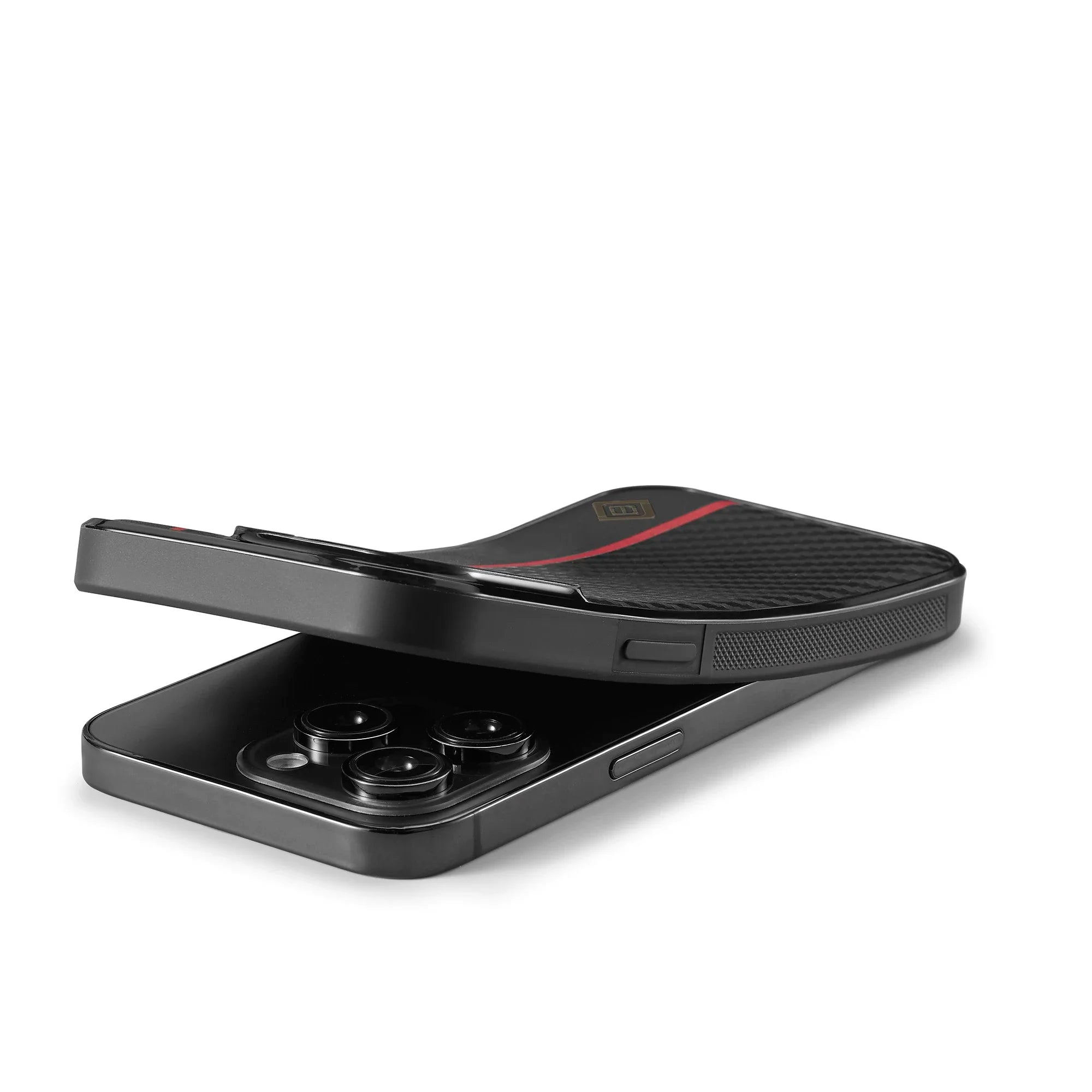 Luxury Carbon Fiber PU Leather Shockproof iPhone Case — Anti-Fingerprint Non-Slip Slim Back Cover with Camera Protection