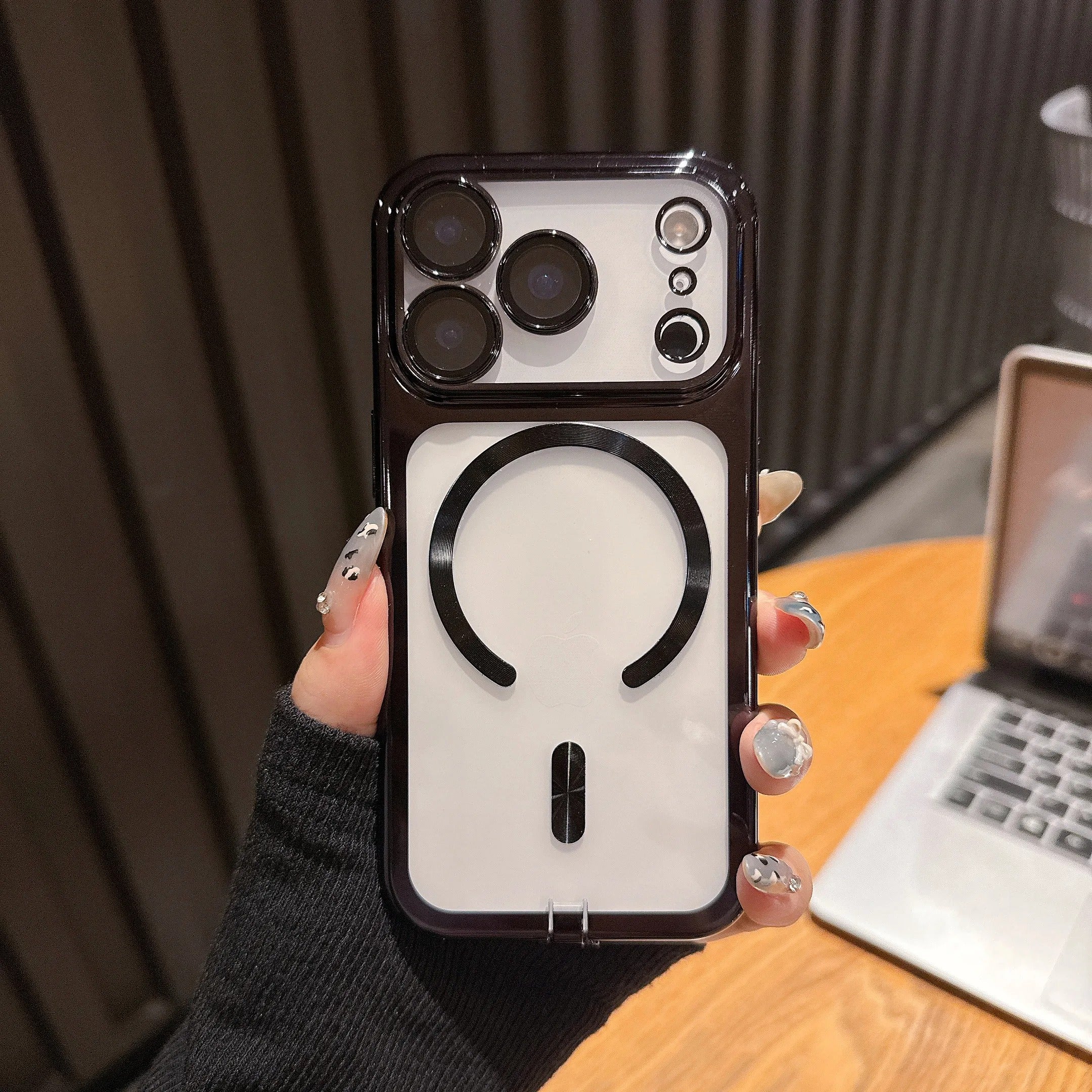 Luxury Clear Plating iPhone Case — MagSafe Wireless Charging Compatible, Shockproof Soft Acrylic Bumper Cover