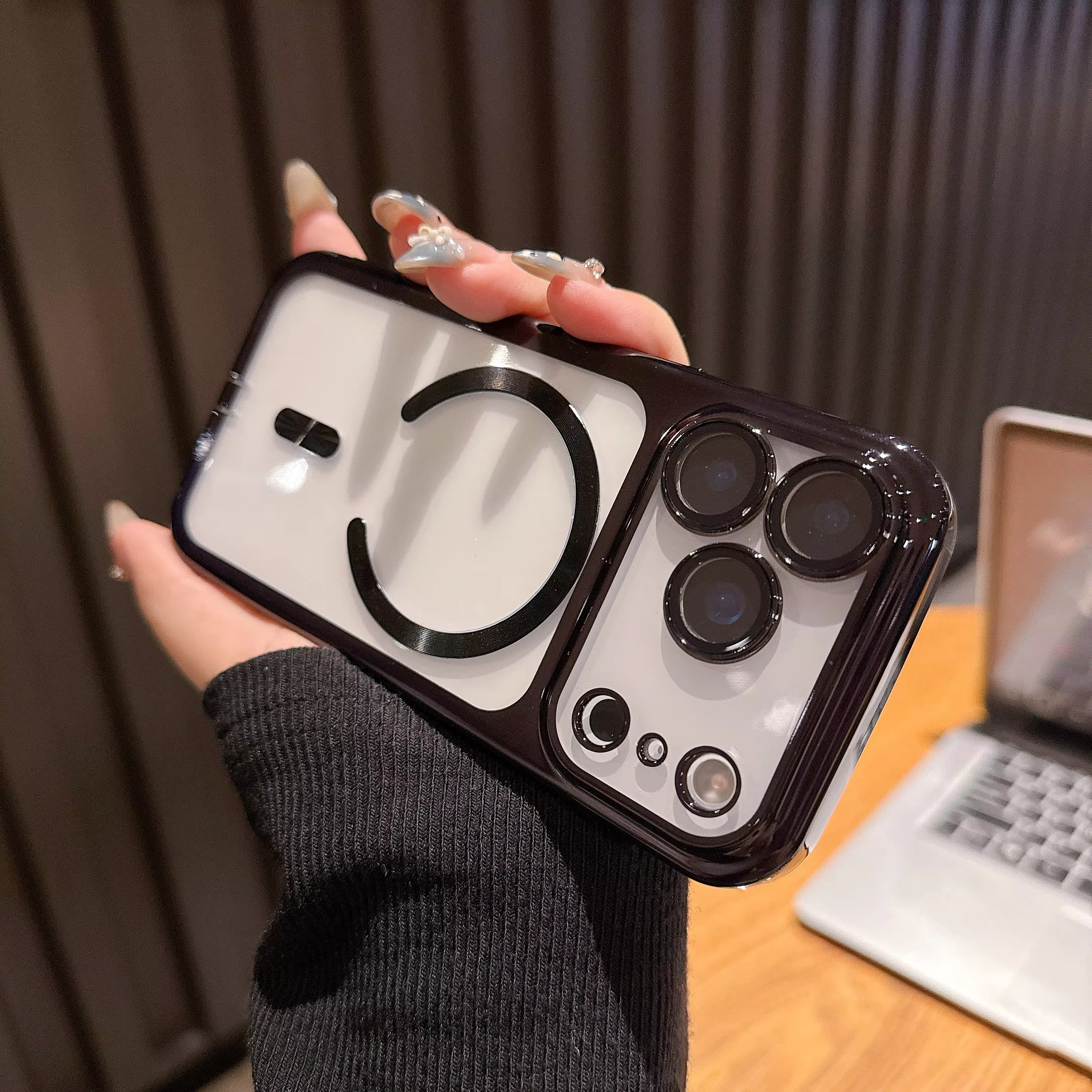 Luxury Clear Plating iPhone Case — MagSafe Wireless Charging Compatible, Shockproof Soft Acrylic Bumper Cover