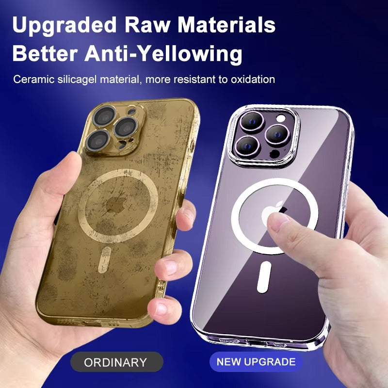 Luxury iPhone Case — MagSafe Clear Shockproof Acrylic Cover with Anti-Fingerprint Anti-Scratch Slim Transparent Design