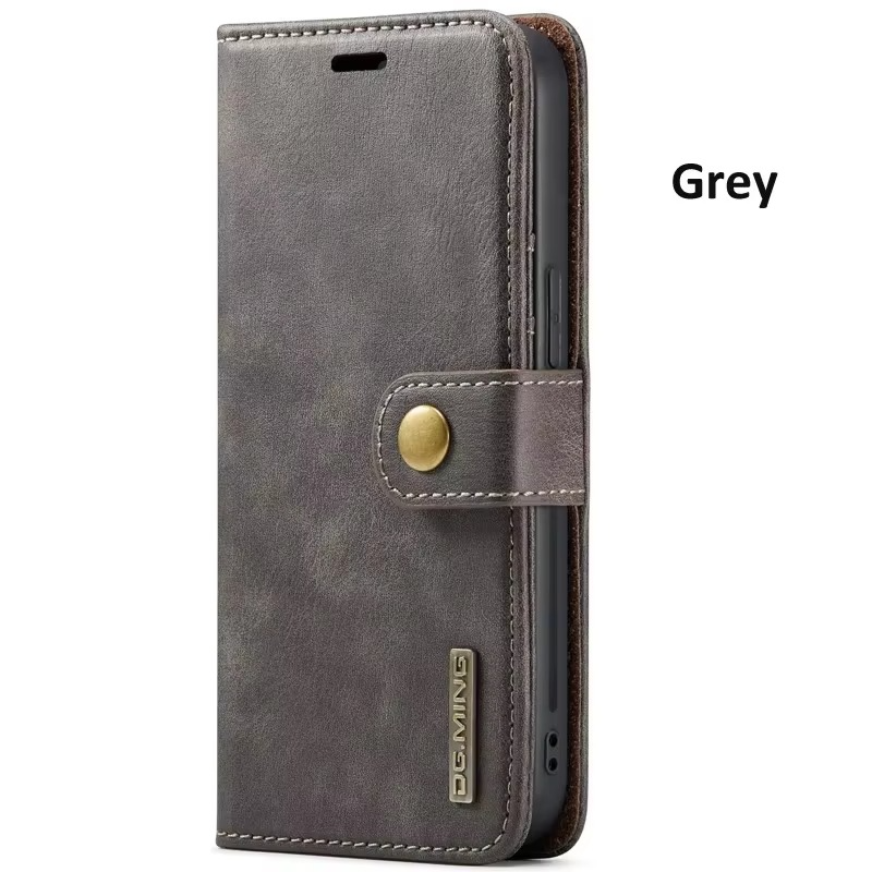 Luxury Detachable Magnetic Leather iPhone Wallet Case — Dual Layer, Shockproof, Anti-Fingerprint, Heavy Duty, Matte Finish, With Card Holder & Holder Slot