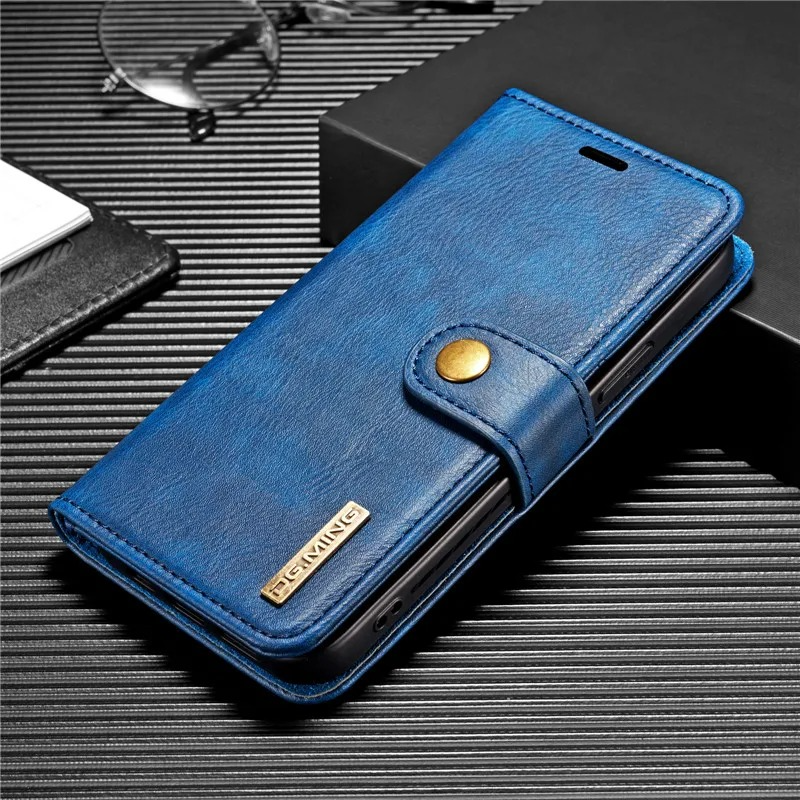 Luxury Detachable Magnetic Leather iPhone Wallet Case — Dual Layer, Shockproof, Anti-Fingerprint, Heavy Duty, Matte Finish, With Card Holder & Holder Slot