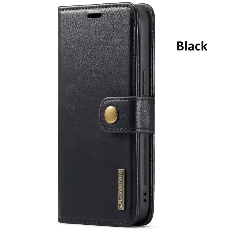 Luxury Detachable Magnetic Leather iPhone Wallet Case — Dual Layer, Shockproof, Anti-Fingerprint, Heavy Duty, Matte Finish, With Card Holder & Holder Slot
