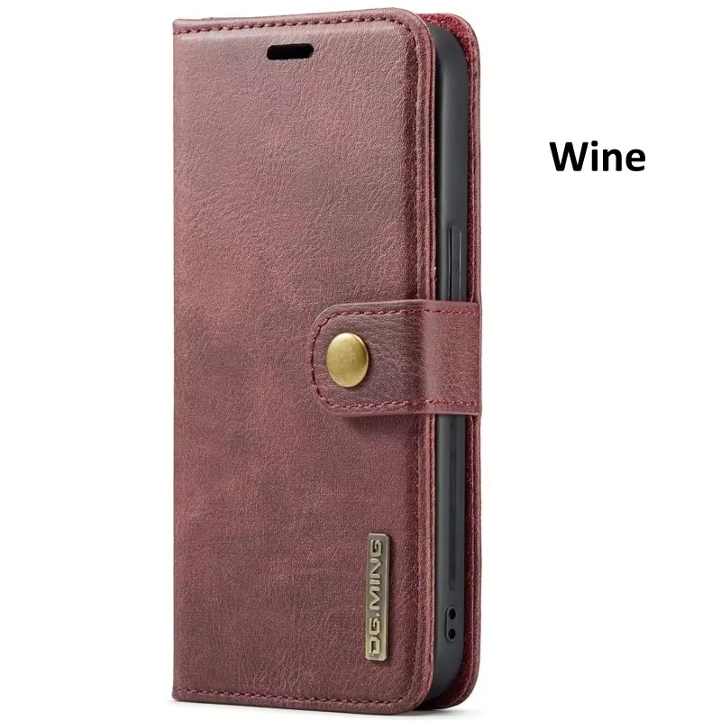 Luxury Detachable Magnetic Leather iPhone Wallet Case — Dual Layer, Shockproof, Anti-Fingerprint, Heavy Duty, Matte Finish, With Card Holder & Holder Slot
