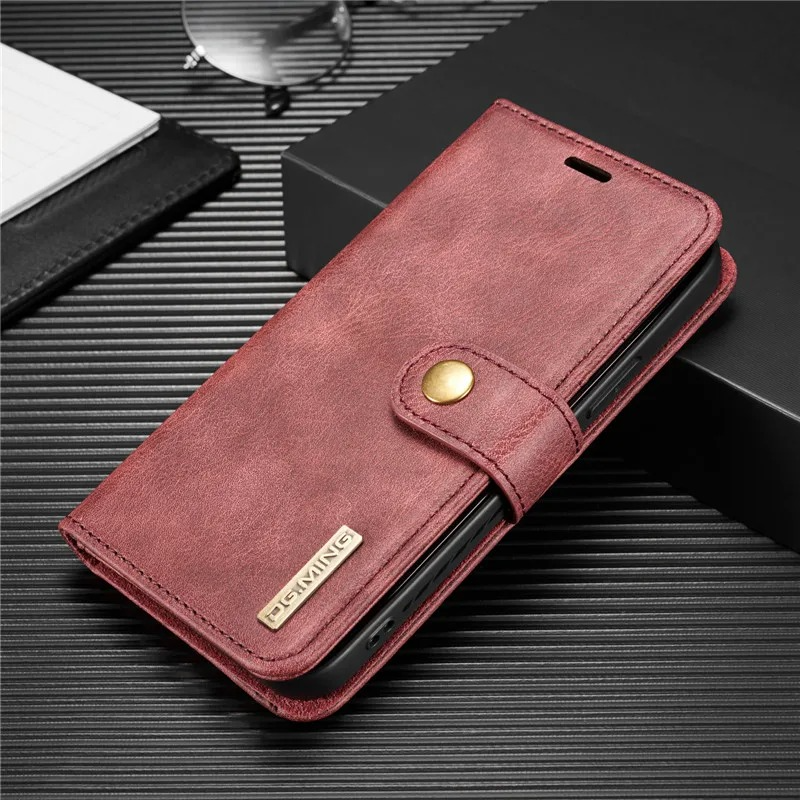 Luxury Detachable Magnetic Leather iPhone Wallet Case — Dual Layer, Shockproof, Anti-Fingerprint, Heavy Duty, Matte Finish, With Card Holder & Holder Slot