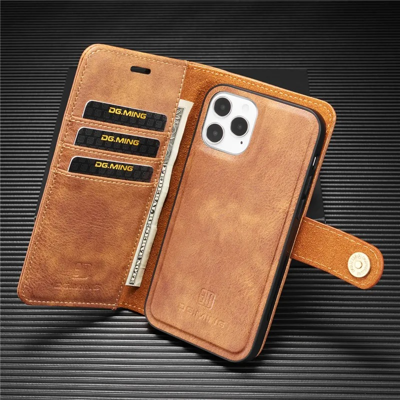 Luxury Detachable Magnetic Leather iPhone Wallet Case — Dual Layer, Shockproof, Anti-Fingerprint, Heavy Duty, Matte Finish, With Card Holder & Holder Slot