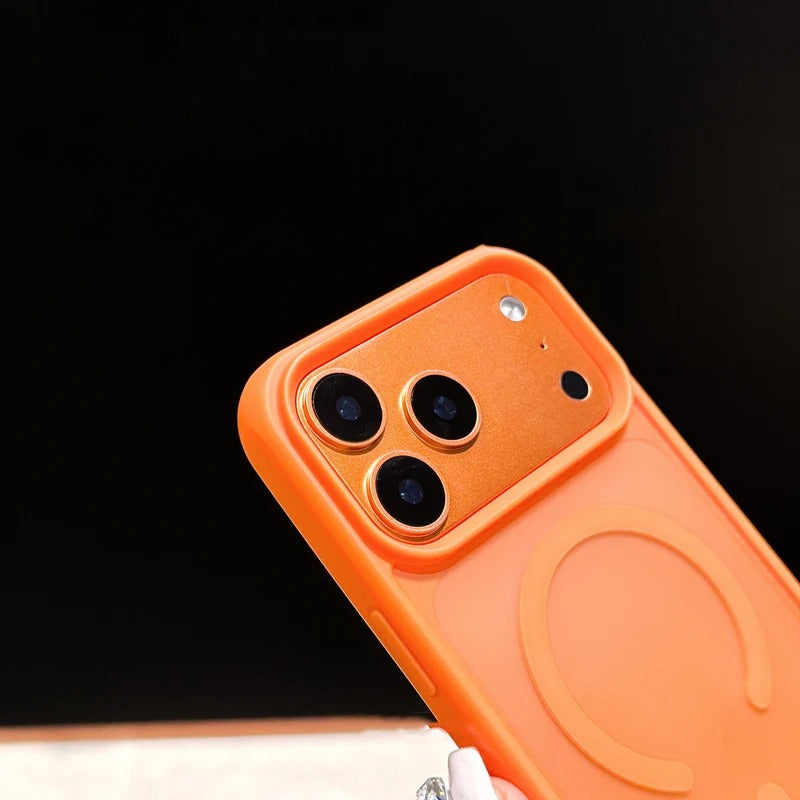 Luxury iPhone Case — Foldable Magnetic MagSafe Compatible Half-Wrapped PC Cover with Matte Finish, Shockproof, Anti-Fingerprint, Stand Holder, Non-Slip Design