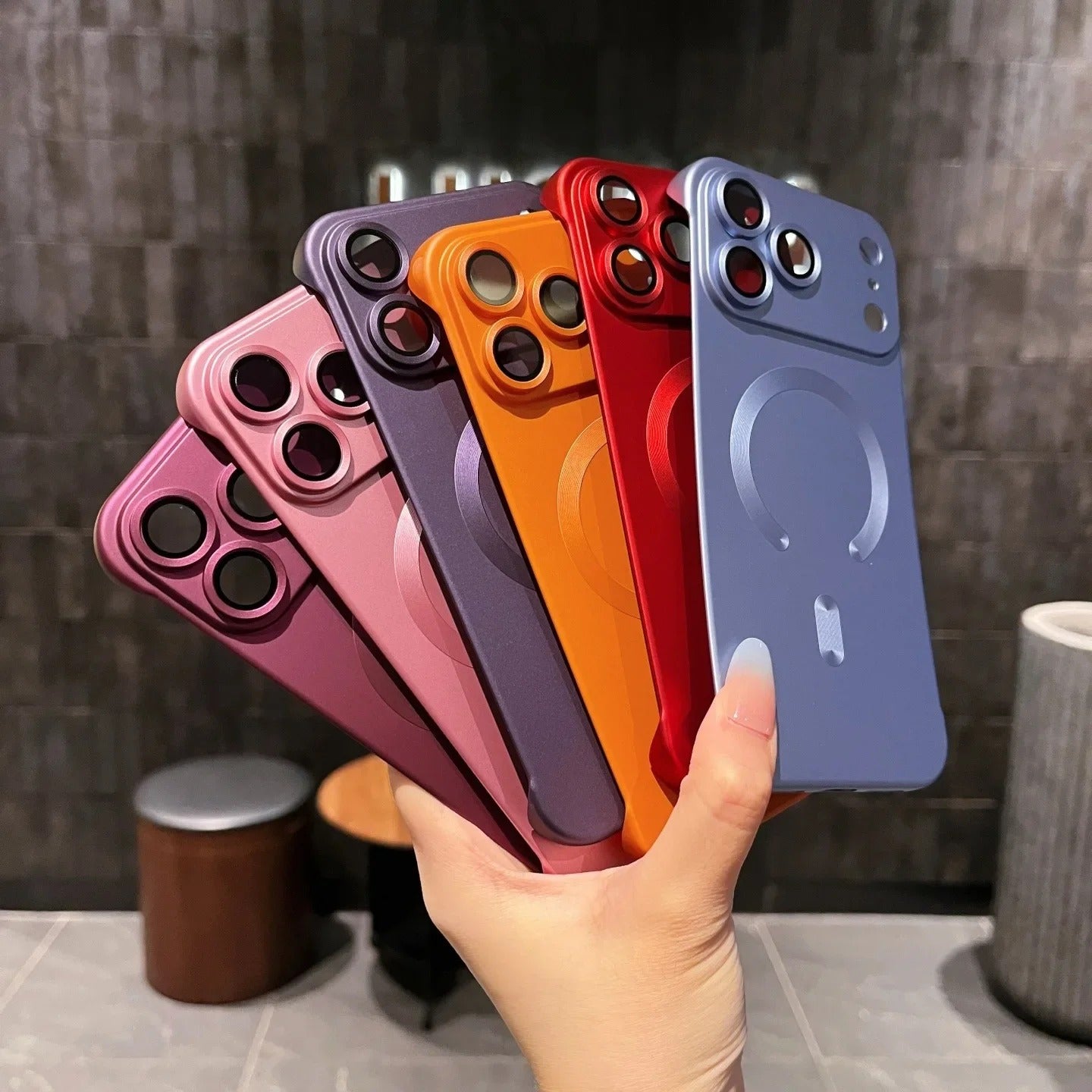 Luxury iPhone Case — Frameless Plating MagSafe Half-Wrapped Ultra-Thin PC Cover with Lens Film, Shockproof, Anti-Fingerprint, Anti-Scratch, Non-Slip Design