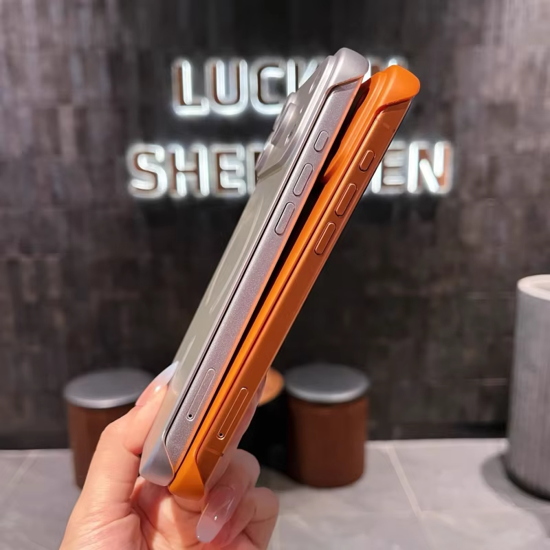 Luxury iPhone Case — Frameless Plating MagSafe Half-Wrapped Ultra-Thin PC Cover with Lens Film, Shockproof, Anti-Fingerprint, Anti-Scratch, Non-Slip Design