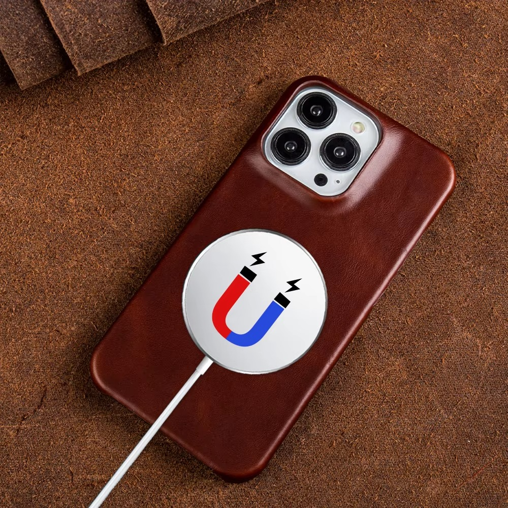 Luxury Genuine Leather iPhone Case — Half-Wrapped Anti-Scratch Dustproof Cover, Vintage Retro Business Style, Lightweight Non-Slip Design