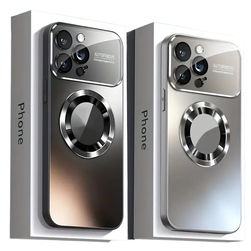 Luxury iPhone Case — Glass Camera Protection MagSafe Wireless-Charging Full-Coverage Hard Cover with Shockproof, Anti-Fingerprint, Anti-Scratch Design