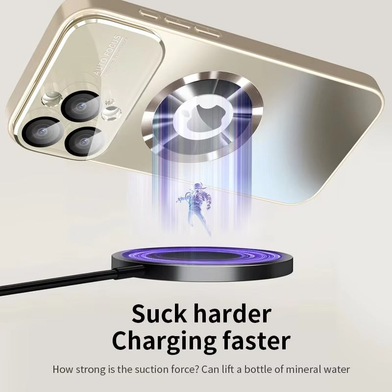 Luxury iPhone Case — Glass Camera Protection MagSafe Wireless-Charging Full-Coverage Hard Cover with Shockproof, Anti-Fingerprint, Anti-Scratch Design