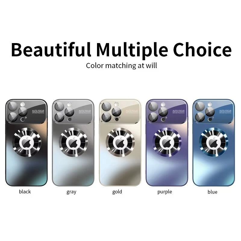 Luxury iPhone Case — Glass Camera Protection MagSafe Wireless-Charging Full-Coverage Hard Cover with Shockproof, Anti-Fingerprint, Anti-Scratch Design