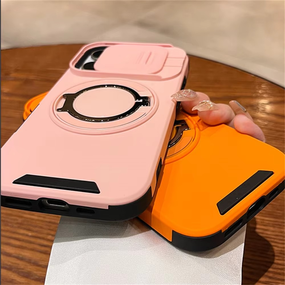 Luxury Heavy-Duty iPhone Case — Rugged Armor Magnetic Bracket with Shockproof PC Cover, Anti-Fingerprint, Anti-Scratch Protection