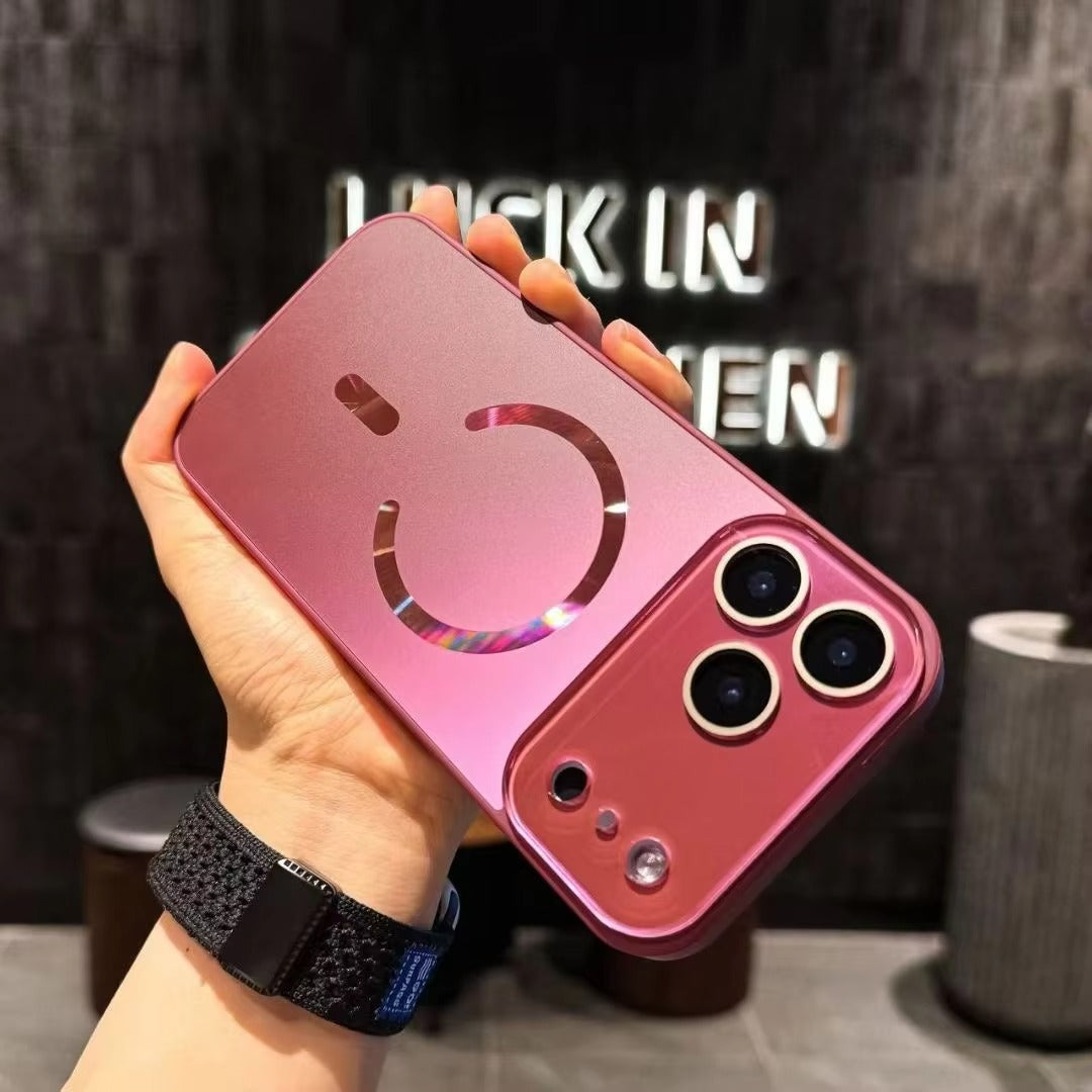 Luxury iPhone Case — Laser Camera Window MagSafe Magnetic Wireless-Charging Full Cover with Matte Glass Lens Protection, Shockproof, Anti-Fingerprint Design