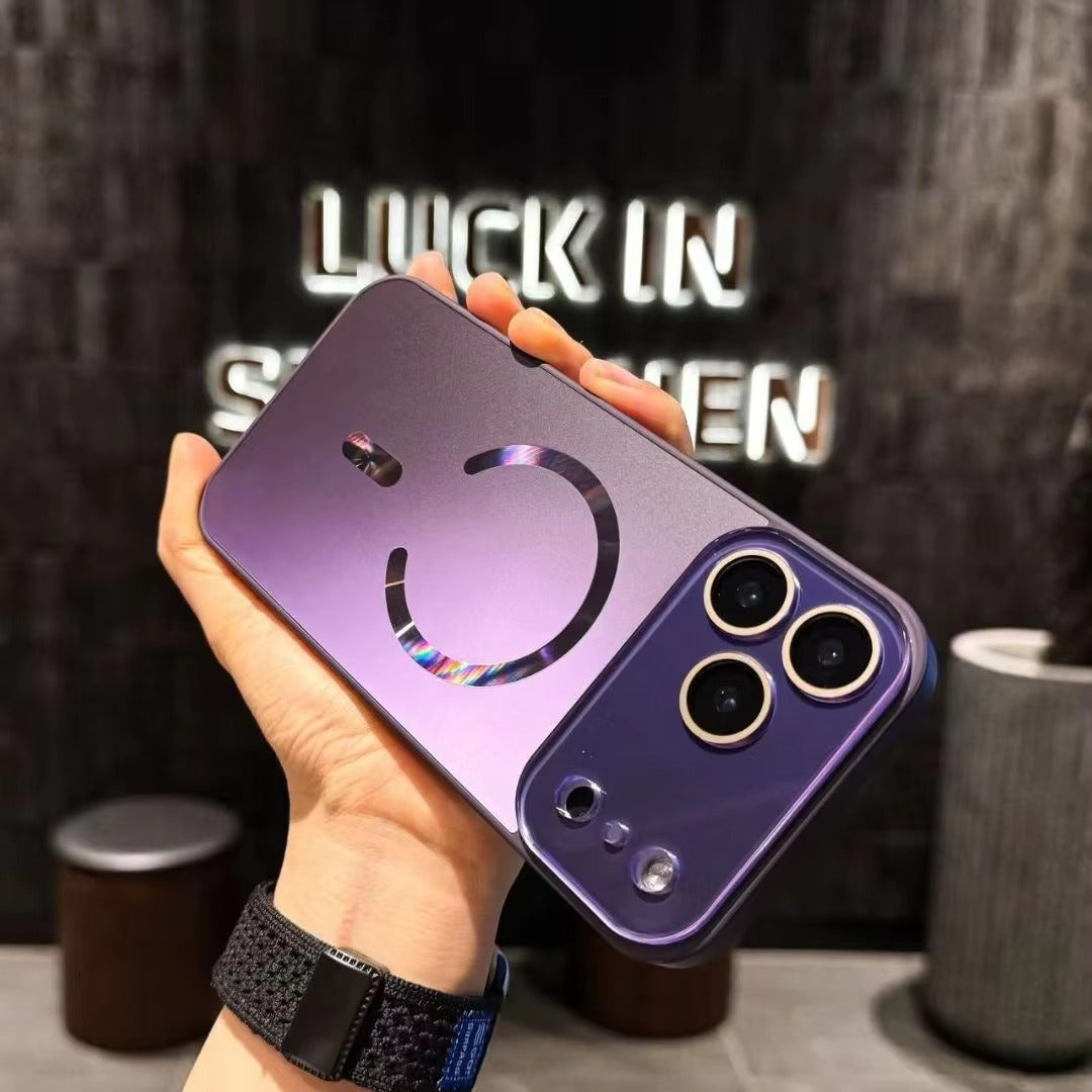 Luxury iPhone Case — Laser Camera Window MagSafe Magnetic Wireless-Charging Full Cover with Matte Glass Lens Protection, Shockproof, Anti-Fingerprint Design