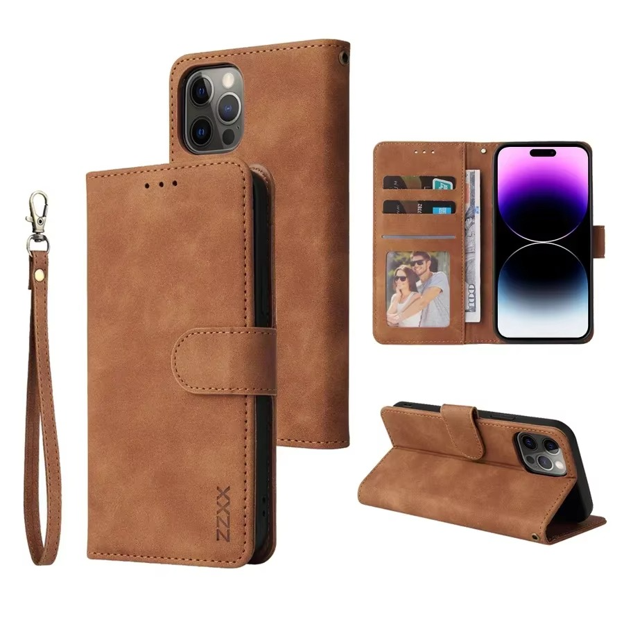 Luxury iPhone Case — Leather Magnetic Wallet Flip Cover with Card Slot Holder, Shockproof Anti-Fingerprint Anti-Scratch Non-Slip Full Protection