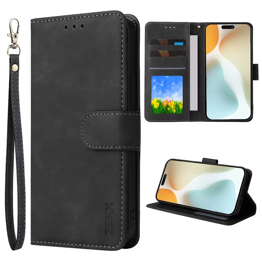 Luxury iPhone Case — Leather Magnetic Wallet Flip Cover with Card Slot Holder, Shockproof Anti-Fingerprint Anti-Scratch Non-Slip Full Protection