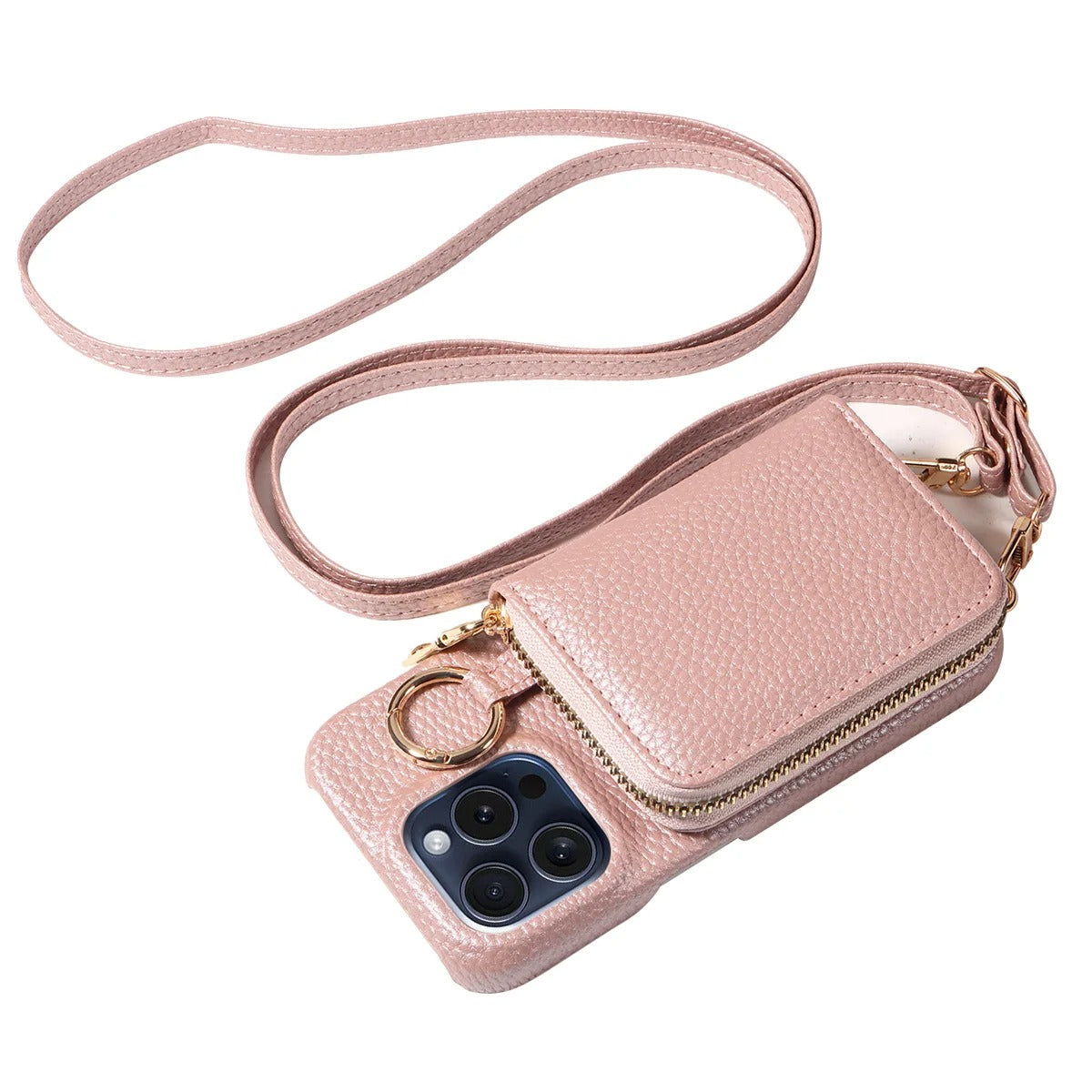 Luxury Leather Wallet iPhone Case — PU Leather Cover with Card Slots, Lanyard Strap, Shockproof Anti-Scratch Design, Lightweight and Dustproof