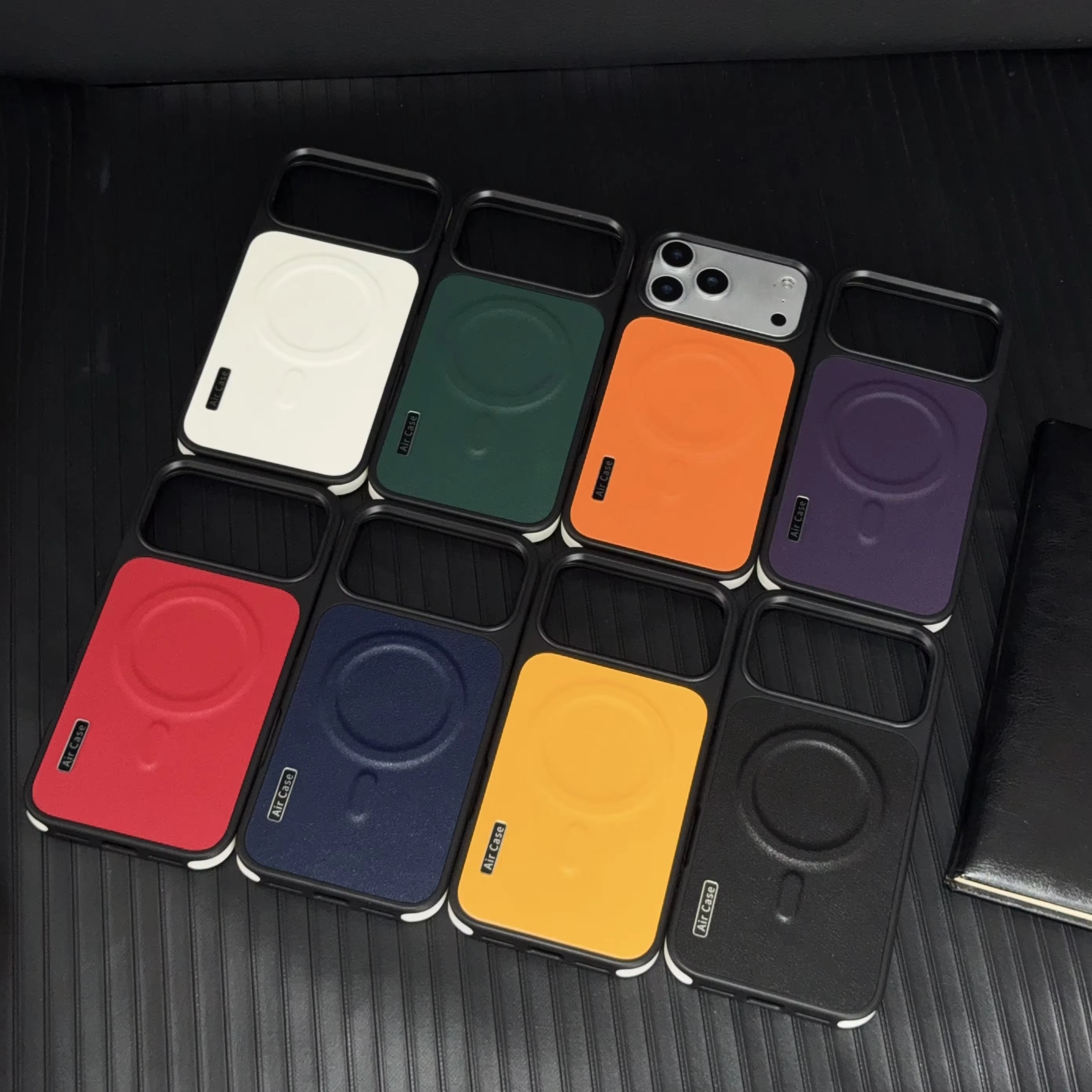 Luxury Leather iPhone Case MagSafe Compatible — Half-Wrapped Magnetic Shockproof Cover with Lens Protection, Anti-Fingerprint, Dustproof, Lightweight Non-Slip Design