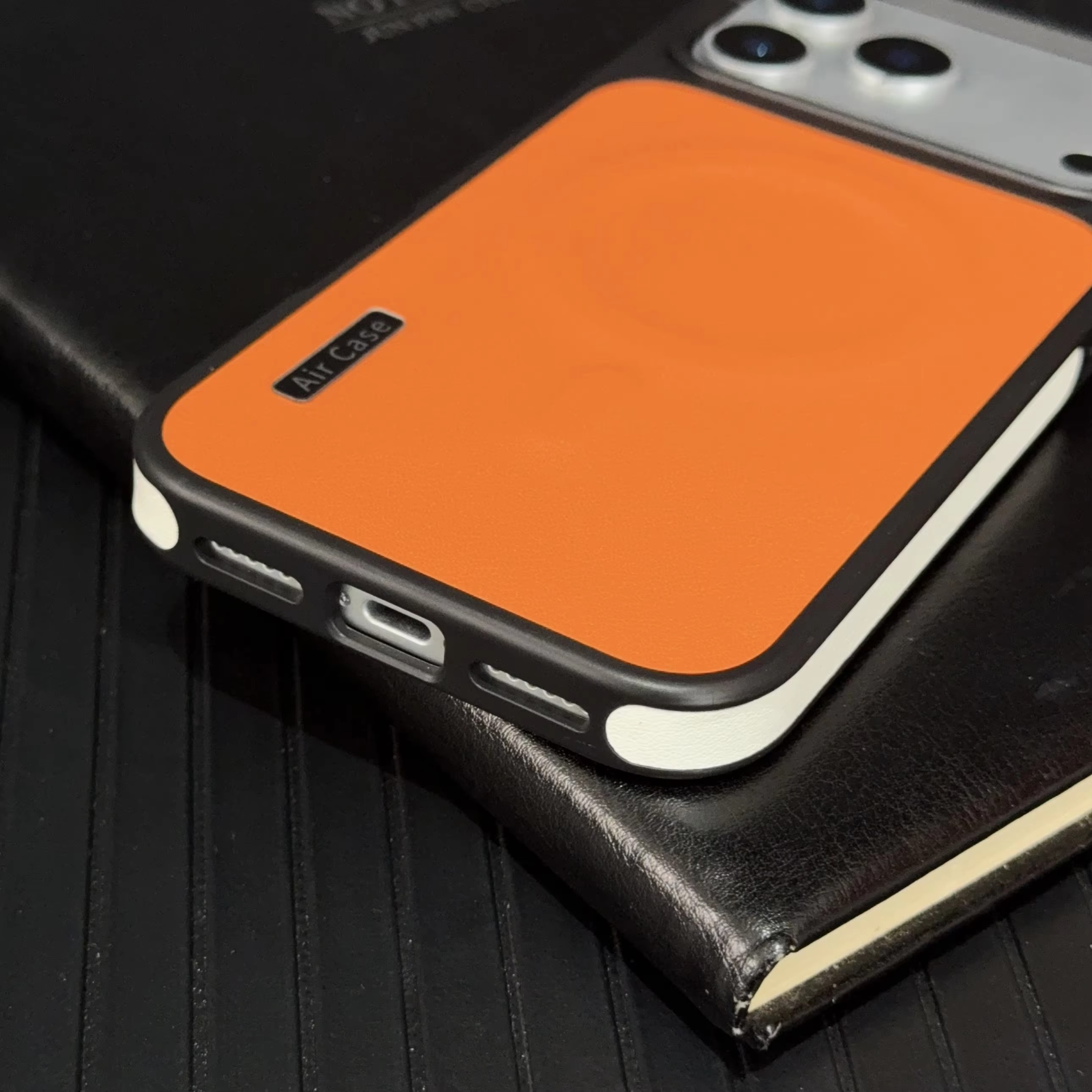 Luxury Leather iPhone Case MagSafe Compatible — Half-Wrapped Magnetic Shockproof Cover with Lens Protection, Anti-Fingerprint, Dustproof, Lightweight Non-Slip Design