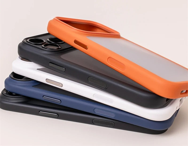 Luxury iPhone Case — MagSafe-Compatible Shockproof Matte Hard Cover with Camera Control Button, Translucent Frosted Anti-Fingerprint Non-Slip Design