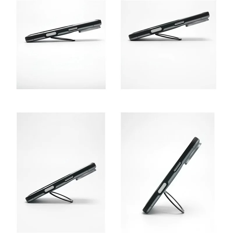 Luxury MagSafe Shockproof iPhone Case — Matte Anti-Fingerprint Plastic Cover with Corrugated Grip Stripes, 360° Rotating Metal Ring Holder, Wireless Charging Compatible