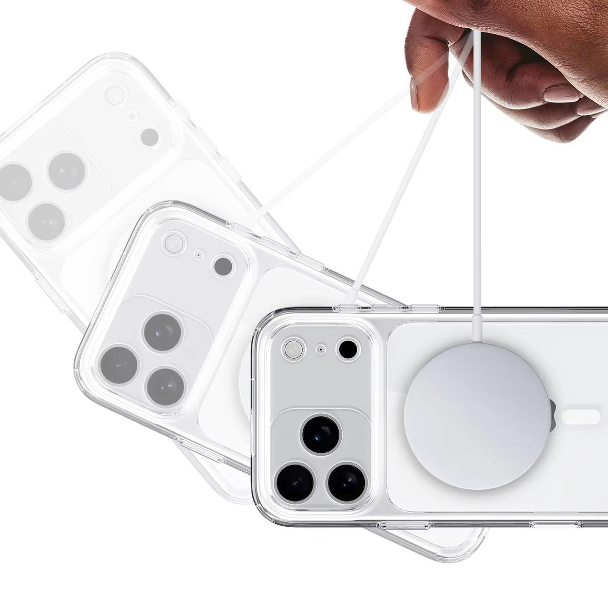 Luxury iPhone Case — MagSafe Magnetic Transparent TPU+PC Protective Cover with Camera Button, Shock-Resistant Slim Design