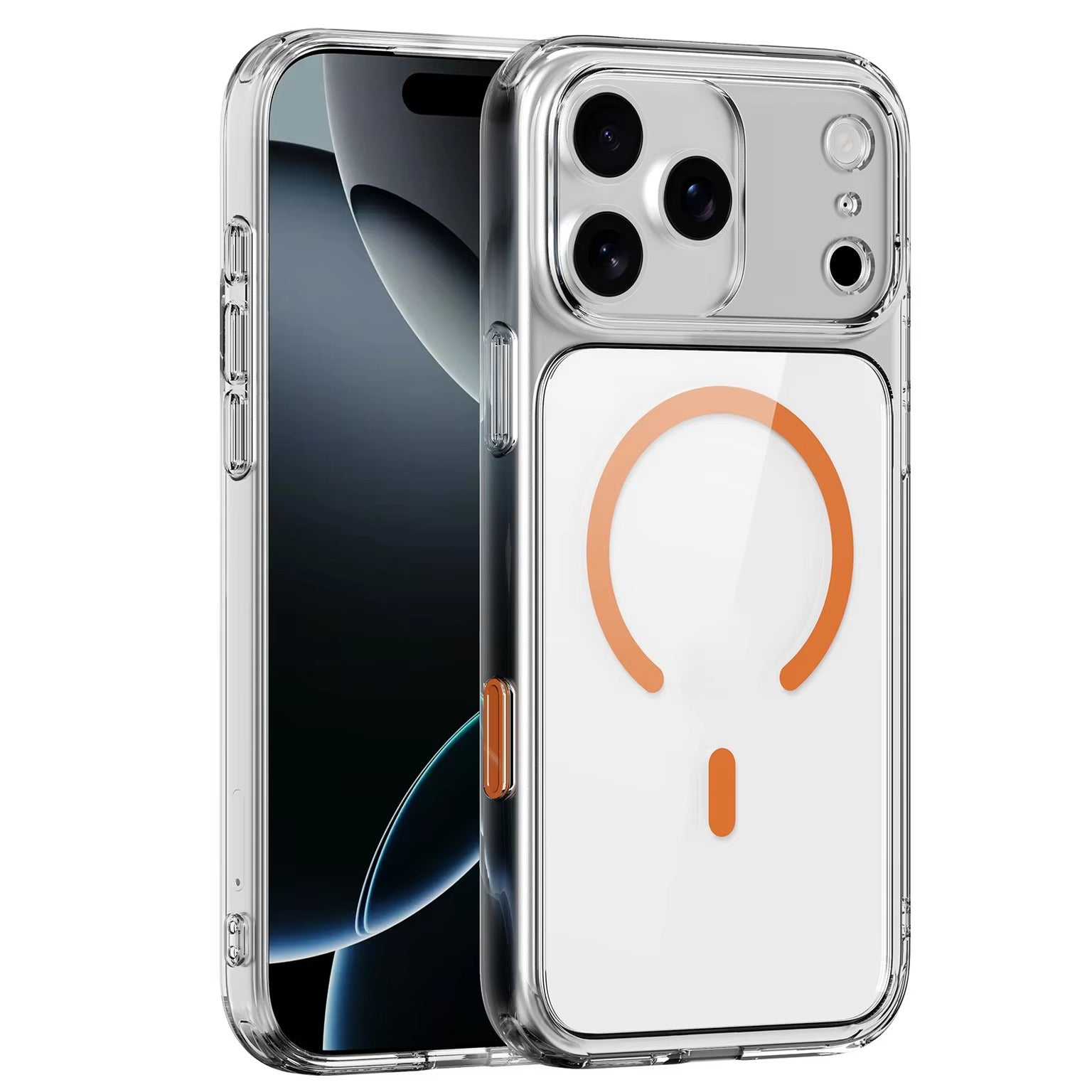 Luxury iPhone Case — MagSafe Magnetic Transparent TPU+PC Protective Cover with Camera Button, Shock-Resistant Slim Design