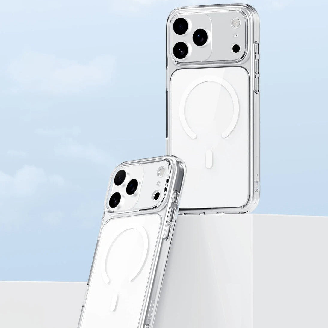 Luxury iPhone Case — MagSafe Magnetic Transparent TPU+PC Protective Cover with Camera Button, Shock-Resistant Slim Design