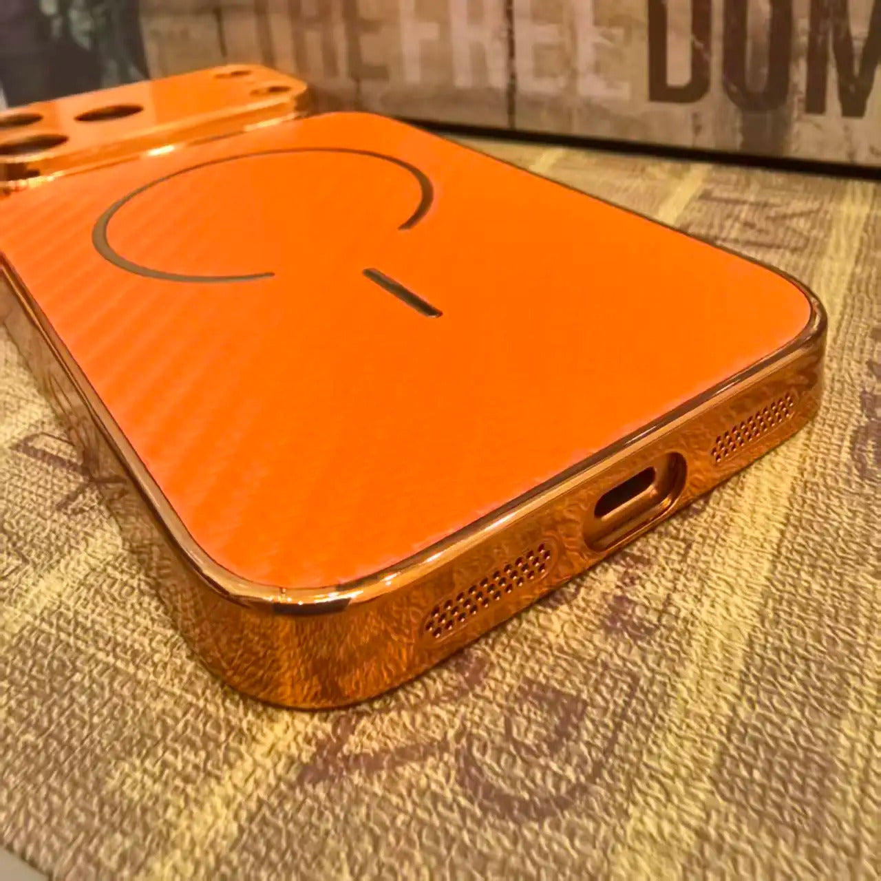 Luxury iPhone Case — MagSafe Matte Carbon Fiber Litchi Texture with Magnetic Wireless Charging, Shockproof Half-Wrapped PC+Plastic Cover, Anti-Fingerprint, Non-Slip Design