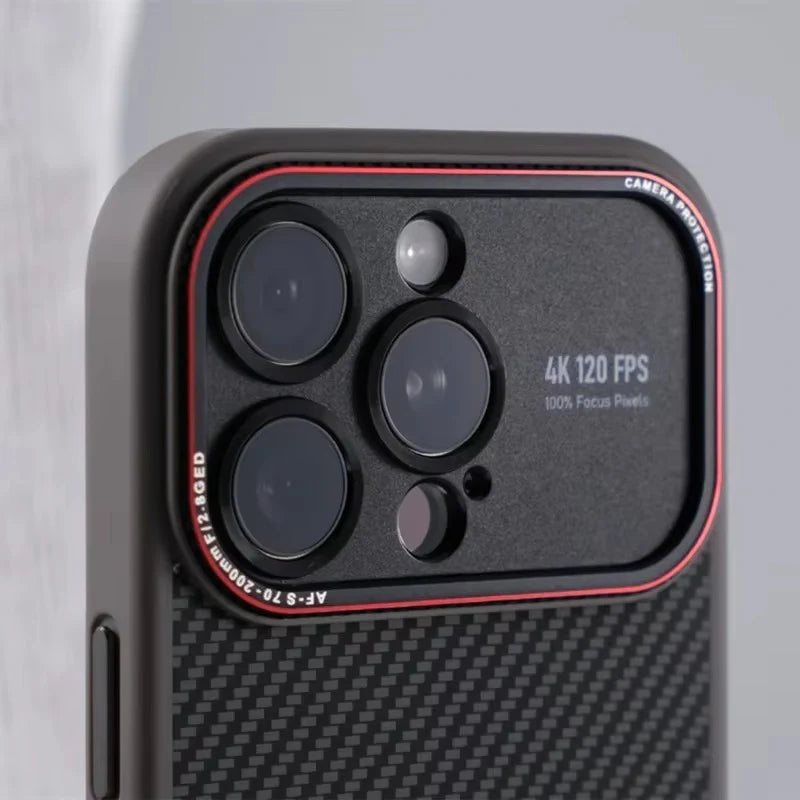 Luxury Magnetic MagSafe iPhone Case Shockproof with Large Window Camera Protection, Carbon Fiber Texture, Anti-Fingerprint Non-Slip Cover