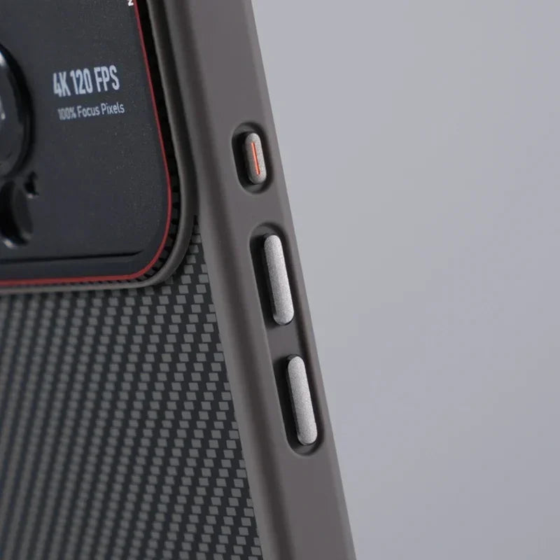 Luxury Magnetic MagSafe iPhone Case Shockproof with Large Window Camera Protection, Carbon Fiber Texture, Anti-Fingerprint Non-Slip Cover