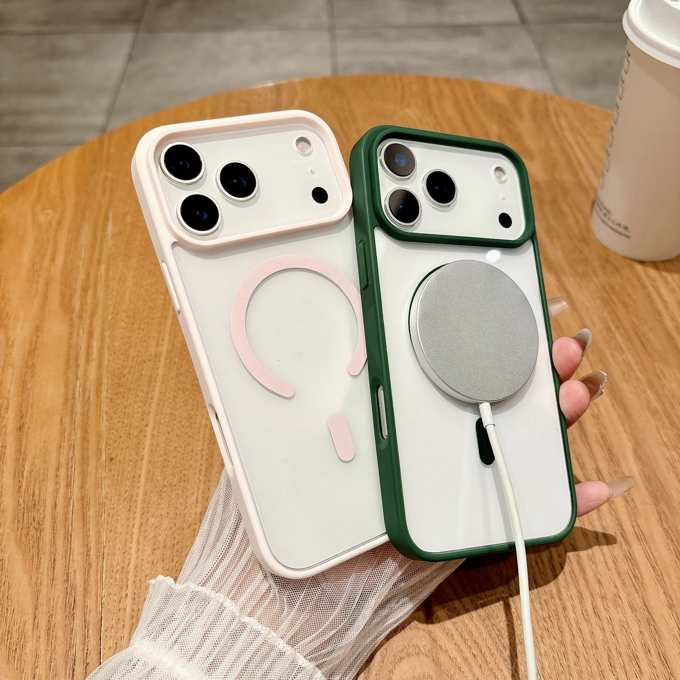 Luxury Magnetic Magsafe Wireless Charging iPhone Case — Transparent Hard Back, Shockproof, Anti-Fingerprint, Slim Protective Cover