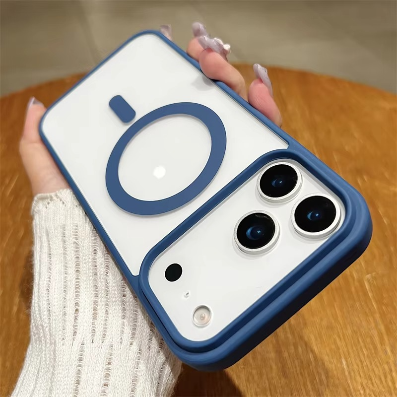 Luxury Magnetic Magsafe Wireless Charging iPhone Case — Transparent Hard Back, Shockproof, Anti-Fingerprint, Slim Protective Cover